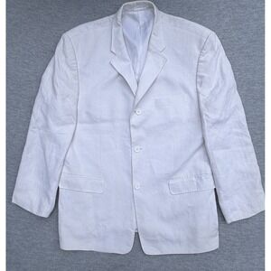 Inserch Collezione Uomo White Linen Sport Coat Resort Casual Beachmen 42R Paris